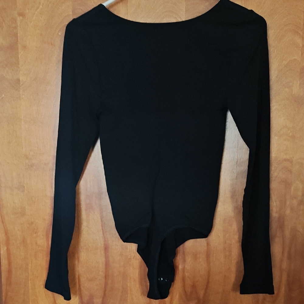 Women's Black Long Sleeve Shapewear Bodysuit - Picture 4 of 5